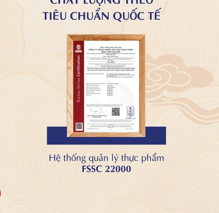 Chứng nhận FSSC 22000 Bình Vinh Sài Gòn